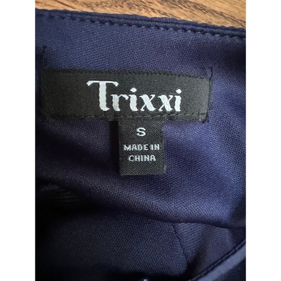 Trixxi Navy Sequin Bodice Spaghetti Strap Semi Formal Small Homecoming Dress - Picture 3 of 7